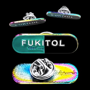 Fukitol Enamel Pin Funny Sarcasm Fukitol Prescription Pill - Great Gift for Coworkers, Friends