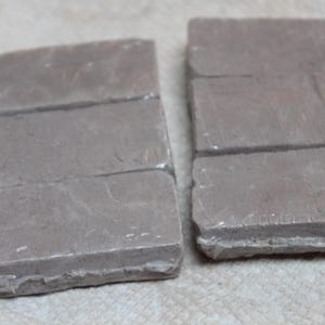 May include: Two rectangular blocks of brown clay, each divided into four sections. The blocks are wrapped in clear plastic.