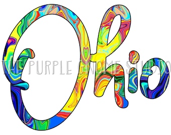 Ohio, Ohio PNG, Sublimation PNG, PNG File, Digital File, 300DPI, Instant Download, Iridescent
