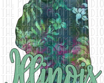 Illinois, Illinois Silhouette, Sublimation PNG, PNG, Digital File, 300PDI, Instant Download