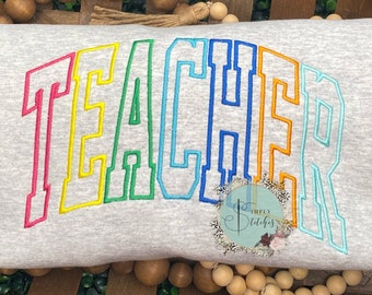TEACHER embroidered sweatshirt, teacher, educator, paraprofessional, Gildan