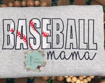 BASEBALL EMBROIDERED MAMA/grandmother/aunt name shirt or sweatshirt~ Embroidered~Bella Canvas~ Gildan sweatshirt