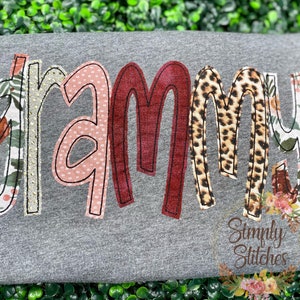 Grandmother/Mama/Mom/Momma/Name applique shirt or raglan ~Raggy edge applique~