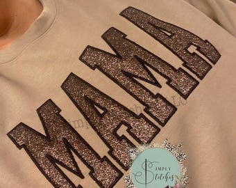 MAMA/Grandmother/Name GLITTER appliqued T-shirt~sweatshirt ~Mothers Day~ New Mom~ Mama