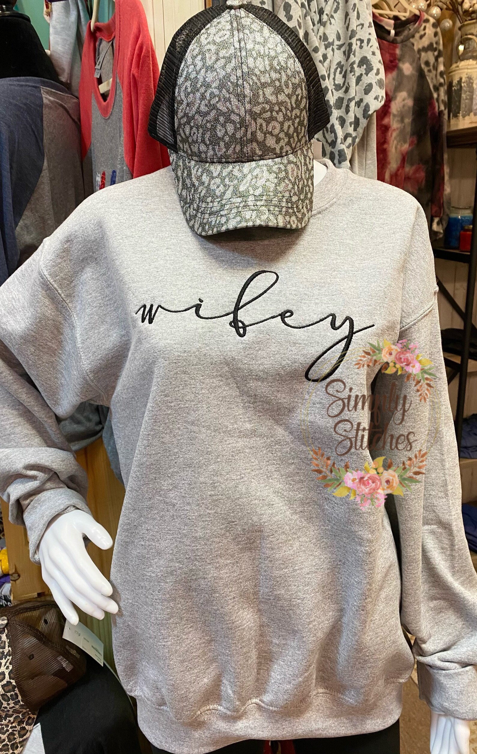 WIFEY Sweatshirt embroidered Sweatshirt | Etsy