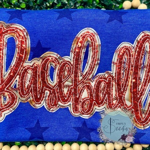 BASEBALL double stack applique shirt- Baseball, Baseball Mama, star print unisex shirt