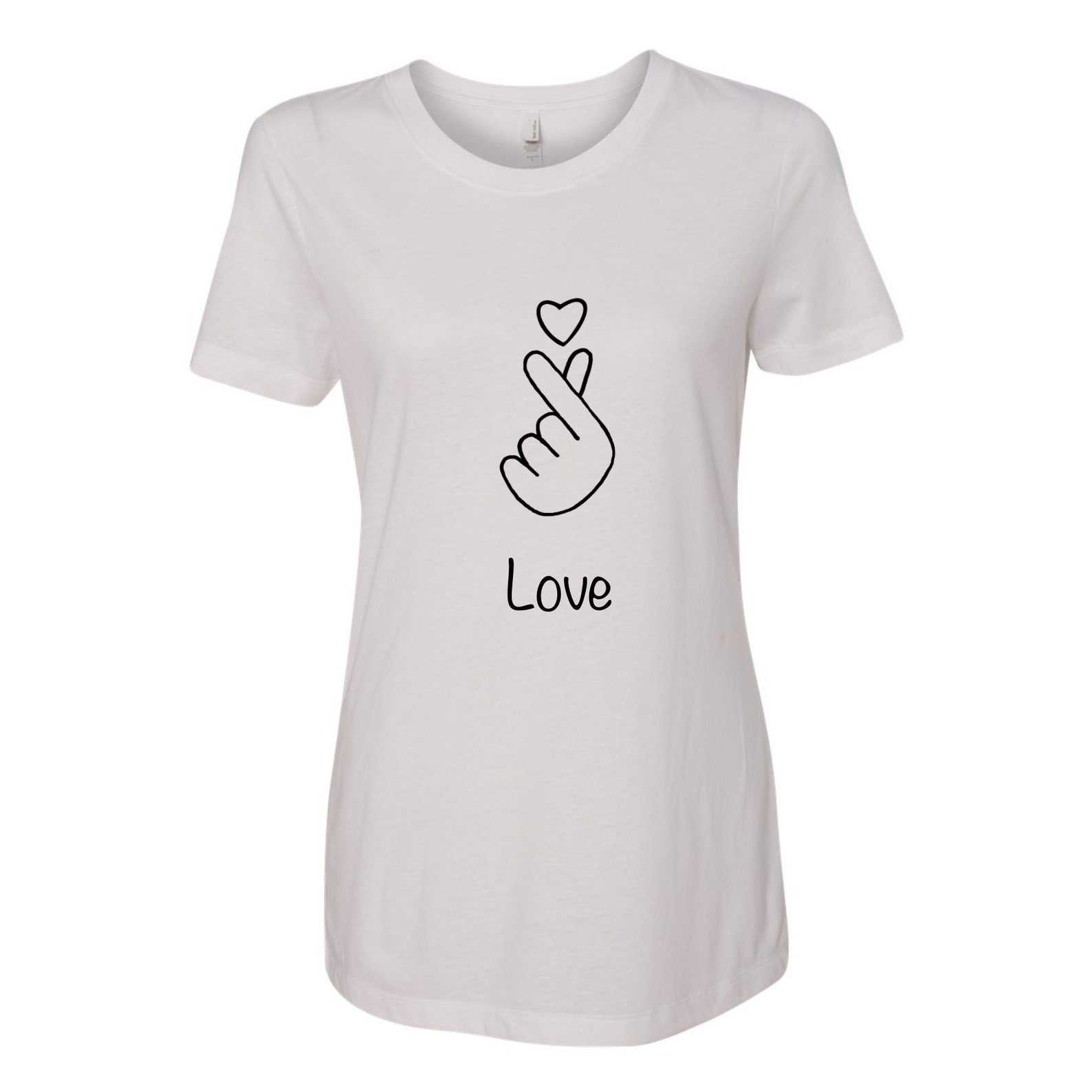 Kpop T-shirt/ Women T-shirt/ Women Shirt/ Korean Finger Heart | Etsy