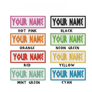 Custom Name Patch – Embroidered Iron-On/Sew-On Personalized 3&quot; Wide By 1&quot; Tall Tag Appliqué for Jackets, Vests, Backpacks, Clothing, & Gear