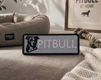 Pitbull Dog Patch/Dog Breed/Iron-On Patch/Embroidered Sew-On Appliqué for Clothing, Vest/Jackets, Bags, Best Friend Patch/Uniques Pet Gifts
