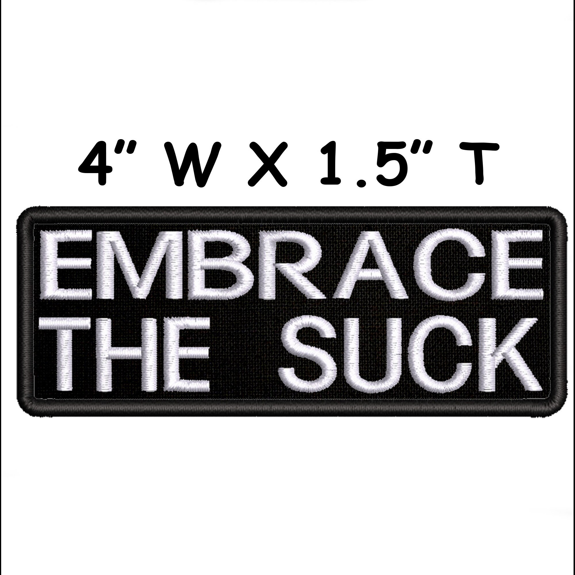Antrix 'Embrace The Suck' Embroidered Tactical Patch - 3.15x1.55", Hook & Loop, Army Green - View #8