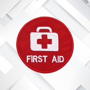 First Aid Patch Iron-On Embroidered Appliqué for Backpack, Jacket, Vest, Medical Kit Bag, Emergency Preparedness, Tactical Gear, Merit Badge