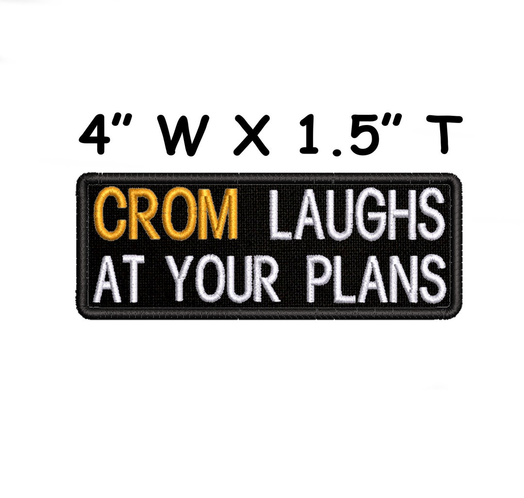 Crom Laughs at Your Plans Embroidered Patch Iron-on Sew-on Etsy 日本