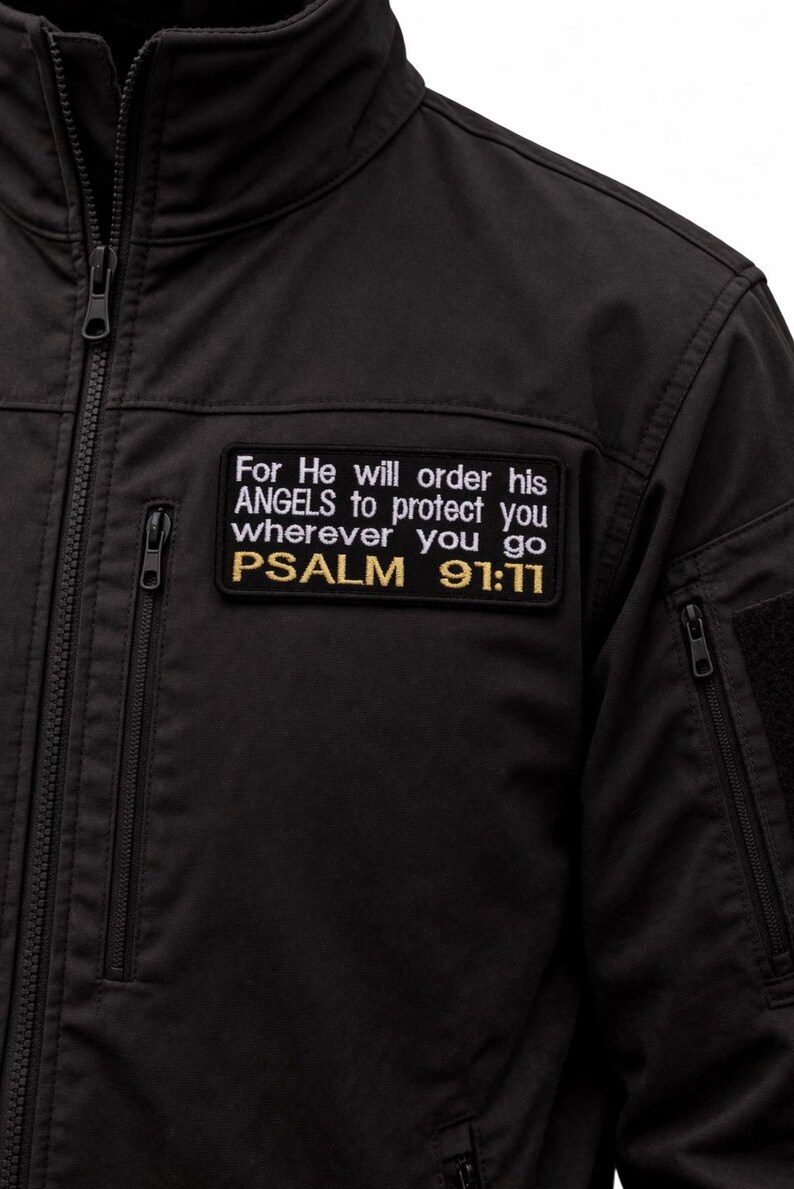 Psalm 91:11 Bijbelvers en Schriftpatch/opstrijkpatch/religieus cadeau/christelijke motorrijder/geborduurde opnaaistenen voor kleding hoed rugzak afbeelding 7