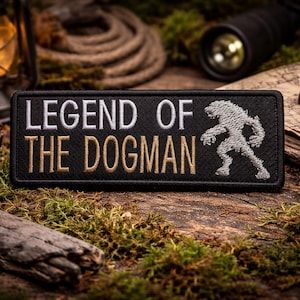 Legend of the Dogman Patch/Iron-On Patch/Cryptid Paranormal Badge/Myth Folklore  Beast/Embroidered Sew-On Applique for Clothing Hat Backpack