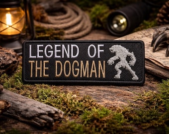 Legend of the Dogman Patch/Iron-On Patch/Cryptid Paranormal Badge/Myth Folklore  Beast/Embroidered Sew-On Applique for Clothing Backpack Hat
