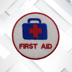 First Aid Patch Iron-On Embroidered Appliqué for Backpack, Jacket, Vest, Medical Kit Bag, Emergency Preparedness, Tactical Gear, Merit Badge