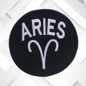Parche de Aries: insignia bordada termoadhesiva de astrología para chaquetas, mochilas, ropa, bolsos y regalos cósmicos DIY.