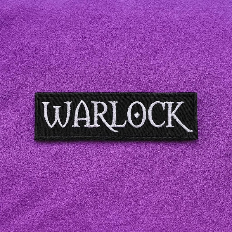 Patch de Bruxo/Classe de Personagem de WoW/Patch Termocolante/Presente para Gamers/Geeks e Nerds/Aplique Bordado para Costurar em Roupas, Jaquetas, Coletes e Mochilas imagem 1