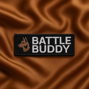 Battle Buddy Patch/German Shepherd/Dog Breeds/Military Working Dog/Iron-On Patch/Embroidered Sew-On Appliqué for Harness Vest/Jackets Bags
