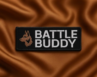 Battle Buddy Patch/German Shepherd/Dog Breeds/Military Working Dog/Iron-On Patch/Embroidered Sew-On Appliqué for Harness Vest/Jackets Bags