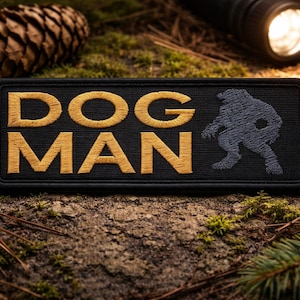 Dogman Patch/Iron-On Patch/Bigfoot Sasquatch Cryptid/Paranormal Badge/Embroidered Sew-On Appliqué for Clothing Vest/Jacket Backpack Gear Hat