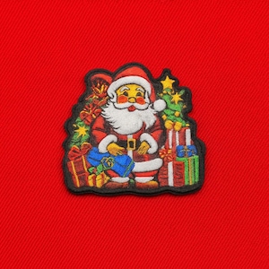 Santa Claus Patch/Christmas Patches/Iron-On Patch/Sew-On Applique for Stockings, Jackets, Backpacks, Holiday Clothing, Xmas Gift/Holidays