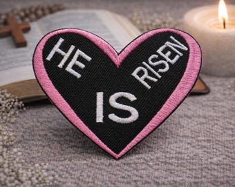He is Risen Patch/Iron-On Patch/Christian Bikers/Religious Faith Gift/Embroidered Sew-On Appliqué for Clothing Vest/Jacket Backpack Hats
