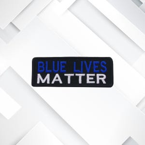 Iron-On Blue Lives Matter Patch – Embroidered Police Support Appliqué for Jackets, Backpacks, Vests, Gear Bags & Law Enforcement Gifts