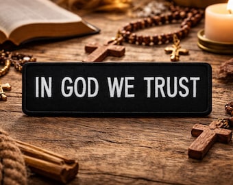 In GOD We Trust Patch/Iron-On Patch/Christian Bikers/Religious Faith Gift/Embroidered Sew-On Appliqué for Clothing Vest/Jacket Hats Backpack
