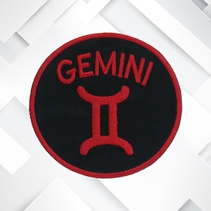 Parche de Géminis: insignia bordada de astrología para planchar y coser, ideal para chaquetas, mochilas, ropa, bolsos y regalos cósmicos DIY.