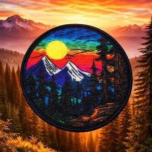 Naszywka górska/Naszywka do prasowania/Scena natury, Prezenty na wędrówki i kemping/Naszywana aplikacja na kurtkę/kamizelkę, Odzież, plecak