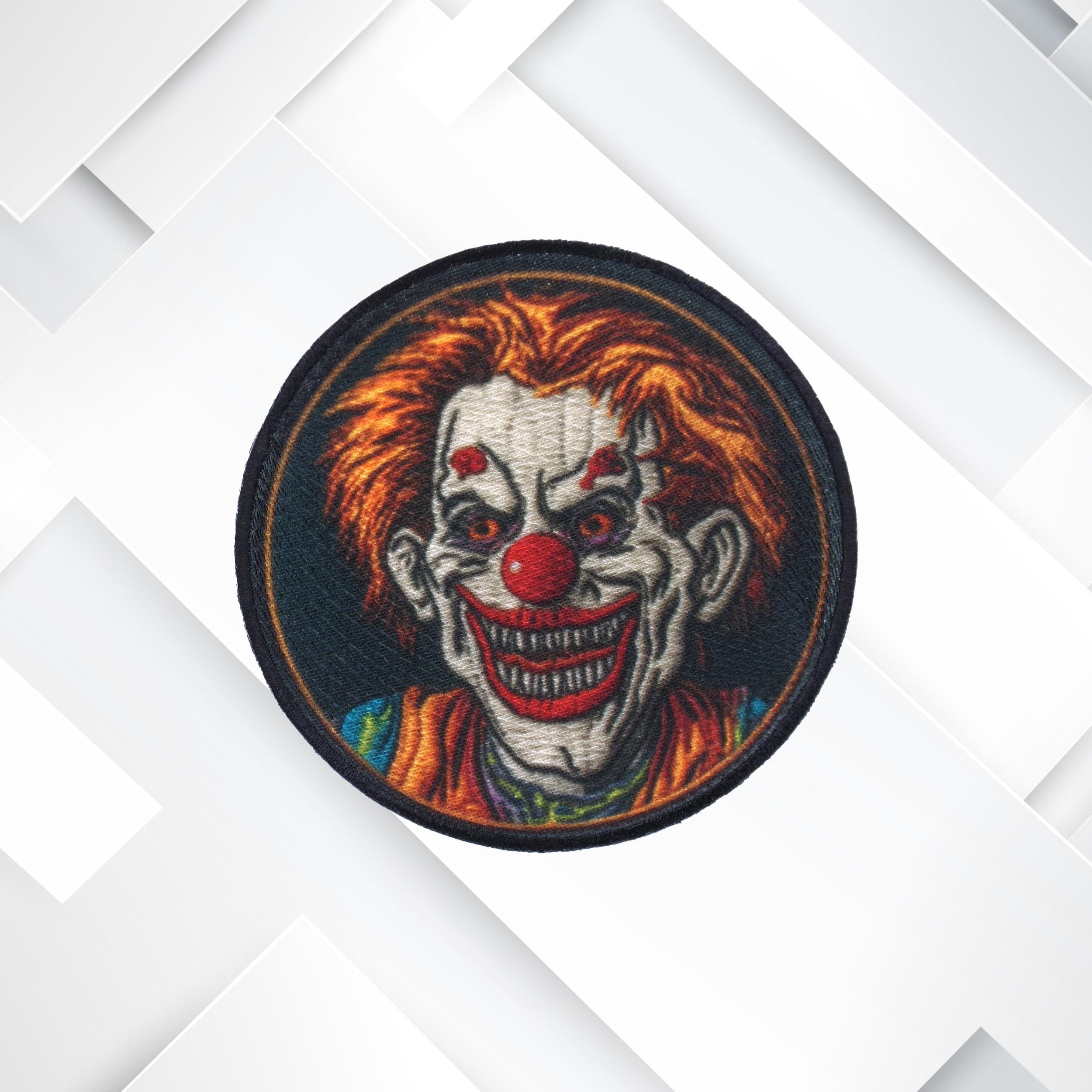 Iron On Evil Clown Patch Sew-On Applique for Jacket, Vest, Backpack, Horror Circus Badge, Killer Clown Costume, Scary Halloween Patch