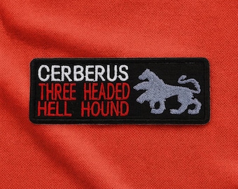 Écusson Cerberus Hell Hound/Écusson thermocollant/Cadeaux fantastiques/Créature mythique/appliqué brodé à coudre pour vêtements Gilet/Vestes Sacs à dos Chapeaux