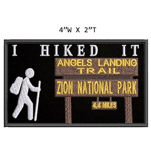 Angels Landing Trail Patch Iron-On Embroidered Appliqué for Backpack, Jacket, Vest, Hiking Trail Badge, Zion National Park Souvenir