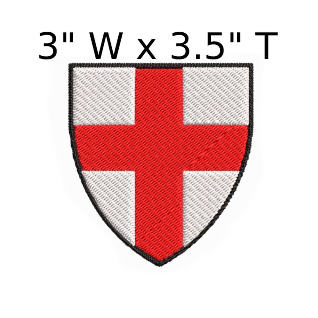 Knights Templar Cross Shield Patch – 2 PCS Embroidered Military Army Morale Patch