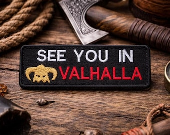See You In Valhalla-patch/opstrijkpatch/Viking Warrior/Norse/Thor & Odin/Geborduurde opnaaiende appliqué voor kleding Vest/jas hoeden