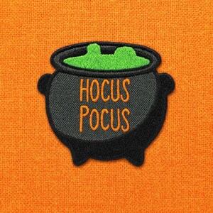 Parche de Hocus Pocus/Parche termoadhesivo/Caldero de bruja/Regalo de Halloween/Hechizos de bruja/Aplique bordado para coser para disfraz, chaqueta y mochila