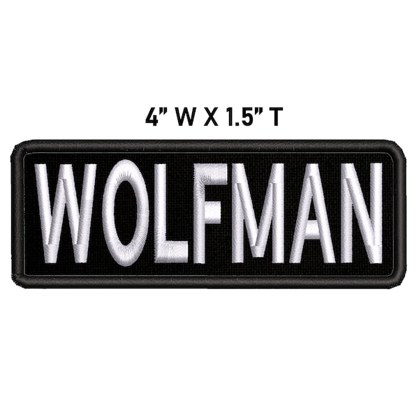 Wolfman Embroidered Patch Iron On/Sew On Cool Custom Badge Name Tag for Jeans Vest Jacket Clothing Bag Backpack Uniform Halloween Costume