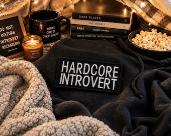 Hardcore introverte patch/opstrijkpatch/sarcastische patch/geborduurde naaiappliqué voor kleding, jassen, rugzakken, grappige humorpatches