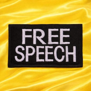 Écusson Free Speech/Écusson thermocollant/Cadeaux Premier amendement/Application brodée à coudre pour vêtements Veste/Gilets, Sacs à dos