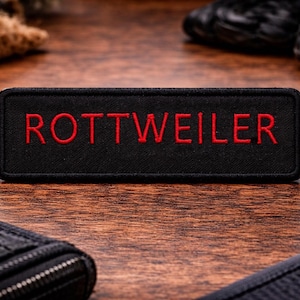 Rottweiler Patch/Iron-On Patch/Rottie Lover Gift/Dog Breed Badge/Embroidered Sew On A[[lique for Harness Vest Jacket, Clothing Gear Hats