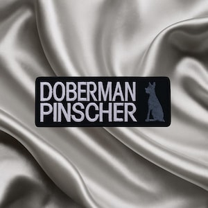 Doberman Pinscher Patch – Embroidered Iron-On/Sew-On Guard Dog Appliqué for Jackets, Bags, Vests, Harnesses, Collars, & Pet Lover Gifts