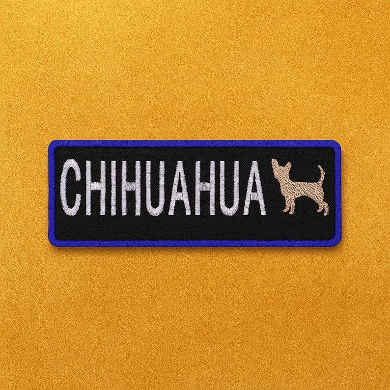 Patch chihuahuahond/opstrijkpatch/speelgoedpatch/familiehuisdier/cadeau Sassy-hond/geborduurde opstikapplicatie voor kledingvest/jas hondentuig afbeelding 17