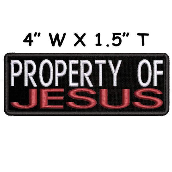 Property of Jesus Embroidered Patch Iron-on/Sew-on Badge Vest Jacket Clothing Jeans - Religious Faith Bible Christian Bikers - DIY Applique