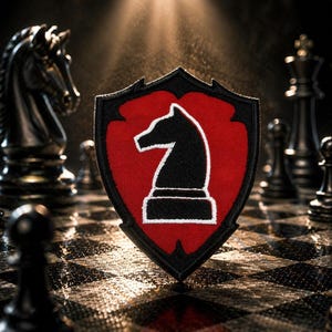 Parche de Caballero Negro: aplique termoadhesivo bordado con forma de pieza de ajedrez para chaquetas, chalecos, mochilas, artículos de juego y juegos de mesa de estrategia.