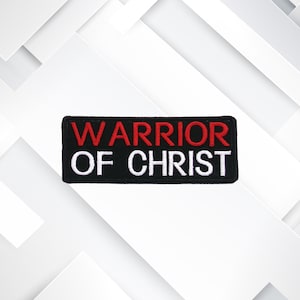 Warrior of Christ Embroidered Patch Iron-On / Sew-On Badge Religious Christian Bikers Jesus Applique for Vest Jacket Jeans Hats Clothing