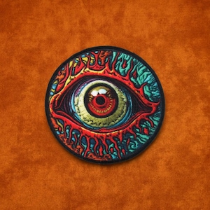 Eyeball Patch/Trippy Horror Patches/Iron-On Patch/Halloween Costume/Creepy Psychedelic Monster/Sew-On Appliqué for Clothing Vest Jacket