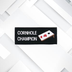 Cornhole Champion Patch – Funny Iron-On Embroidered Applique for Backyard Games, Tailgate Vest, BBQ Jacket, Summer Party Gift, Lawn Game Win