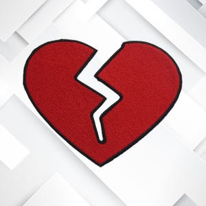 Broken Heart Patch – Funny Embroidered Iron-On Sew-On Relationship Humor Appliqué for Jackets, Vests, Bags & Clothing