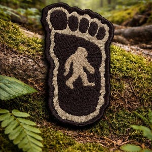 Yeti Bigfoot Foot Embroidered Iron On Patch Sasquatch Folklore Hoax Funny Humor Laugh Joke Applique Vest Jacket clothing Backpack